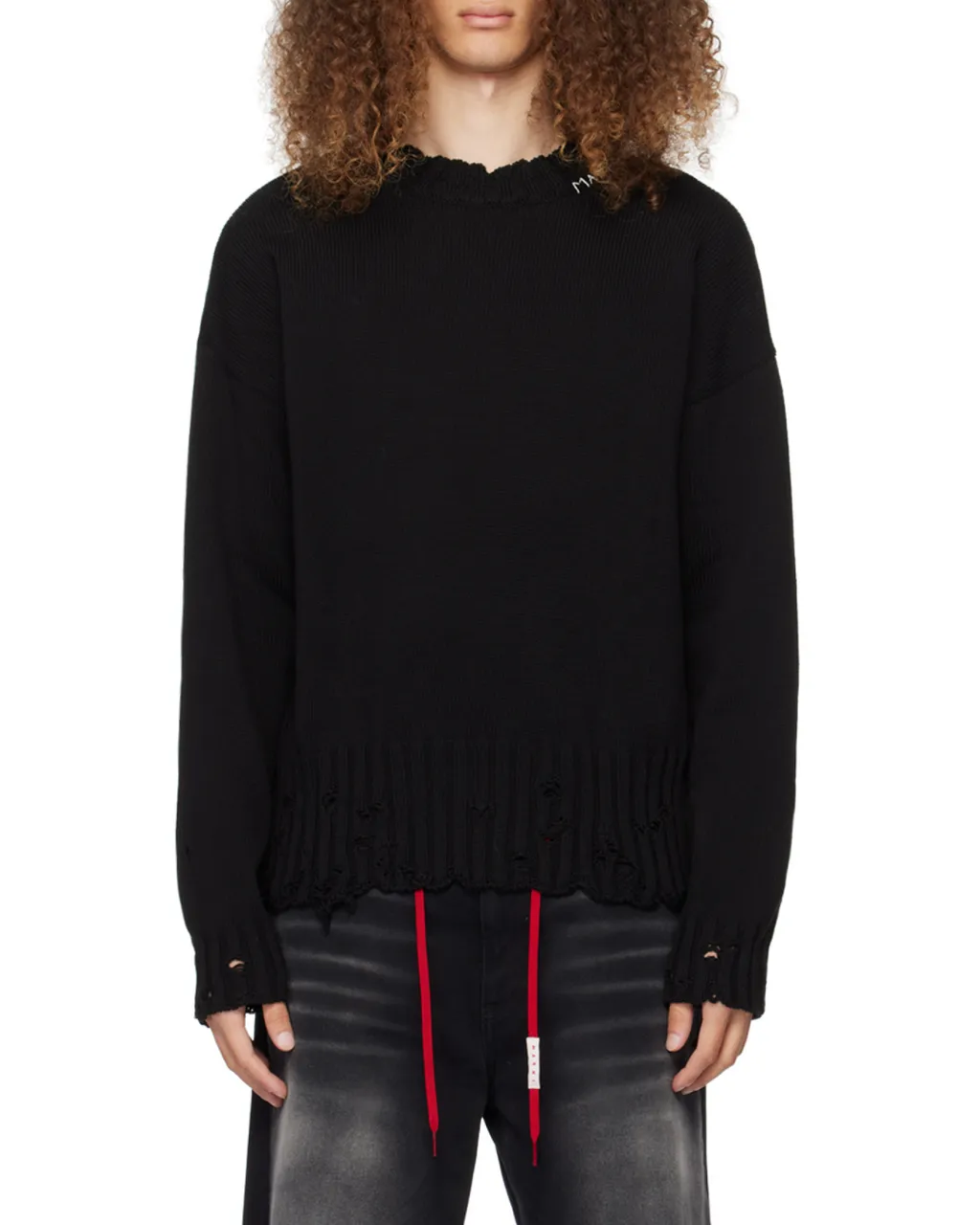 Distressed Crewneck Sweater