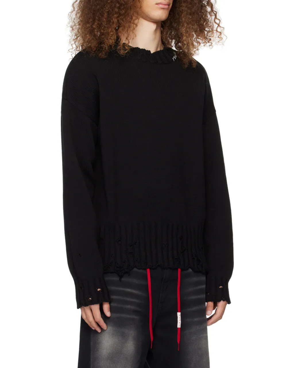 Distressed Crewneck Sweater