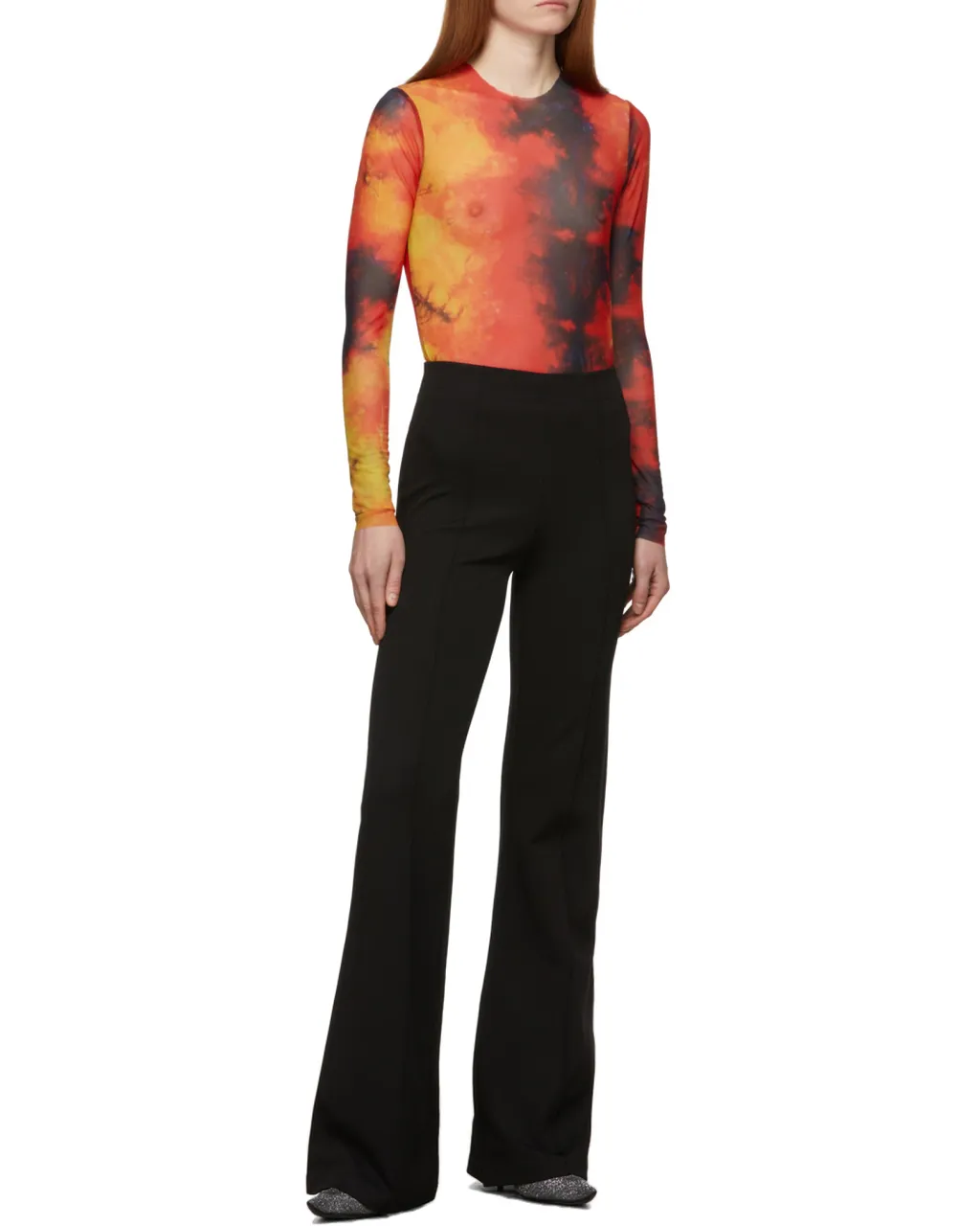 Mesh Long-Length T-Shirt