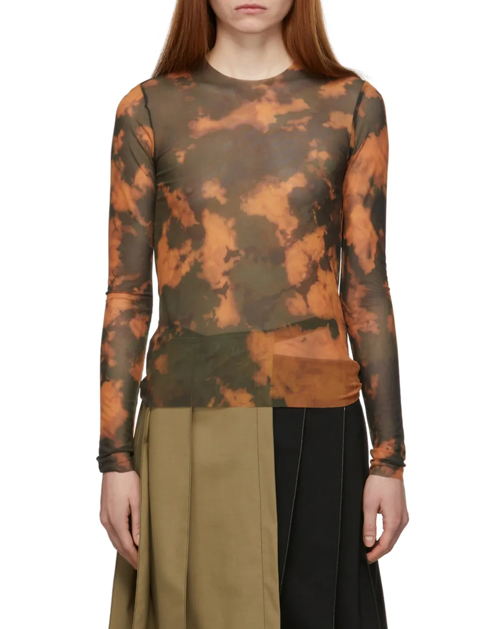 Logo Round Neck Print Long-Sleeved T-Shirt