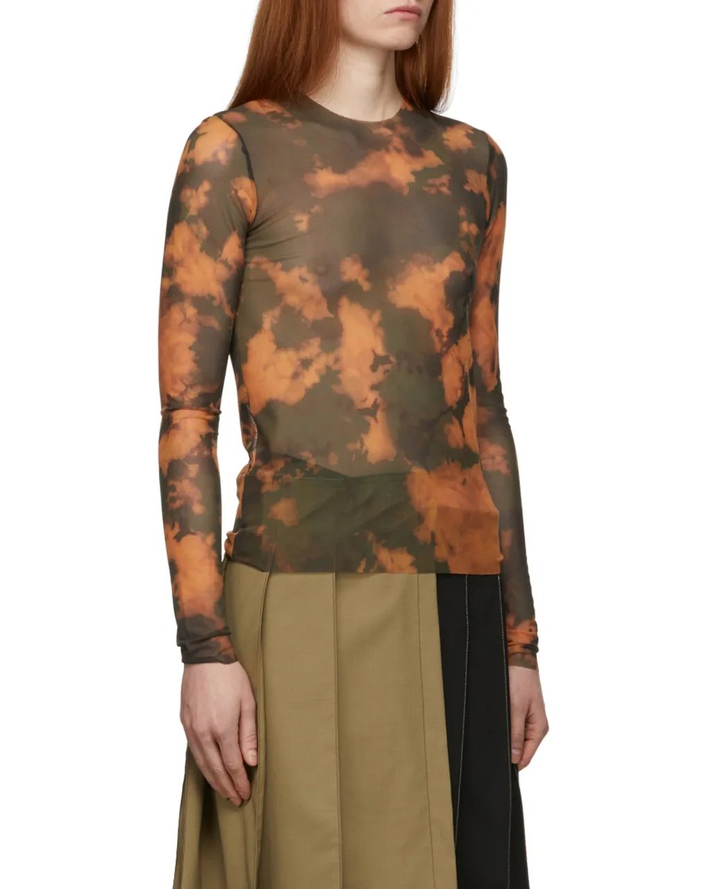 Logo Round Neck Print Long-Sleeved T-Shirt