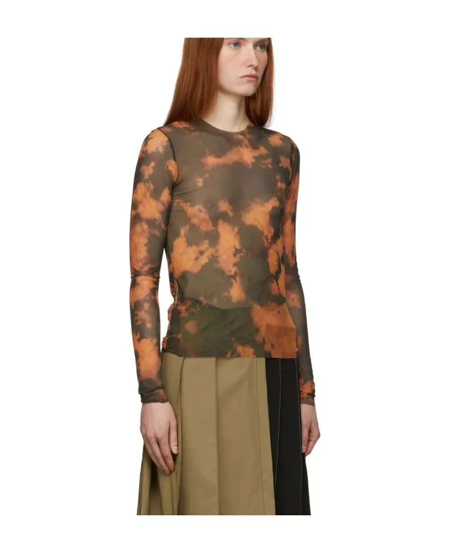 Logo Round Neck Print Long-Sleeved T-Shirt