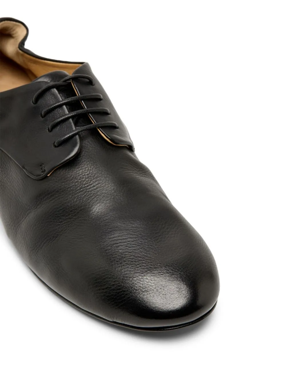 Gathered Heel Lace-Up Derby Shoes