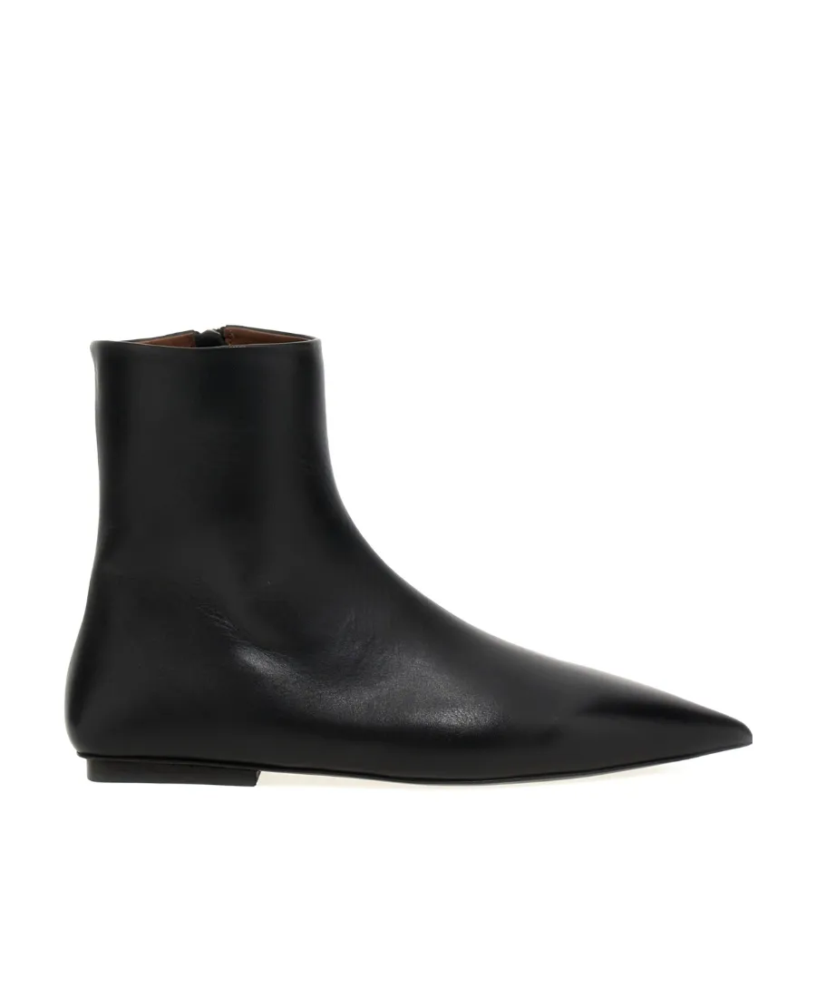 Pointed Zipper Short Boots