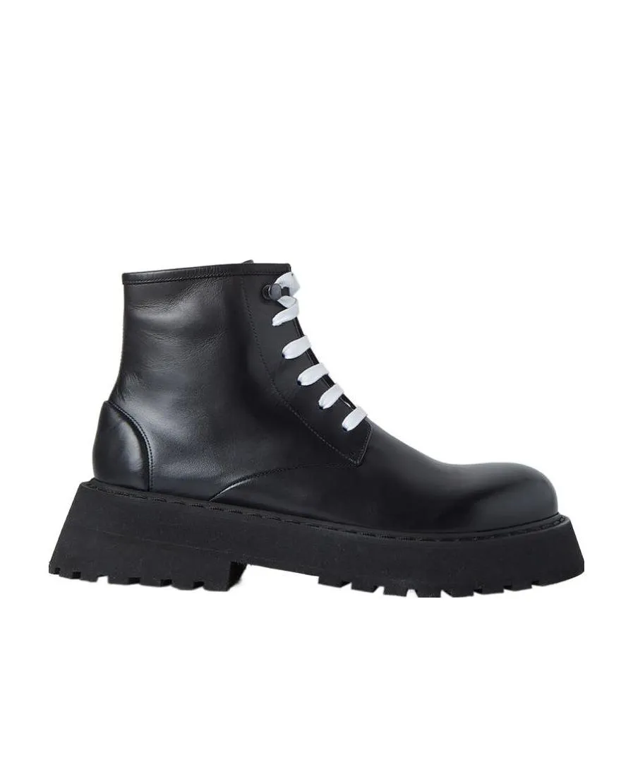 Micarro Leather Platform Ankle Boots