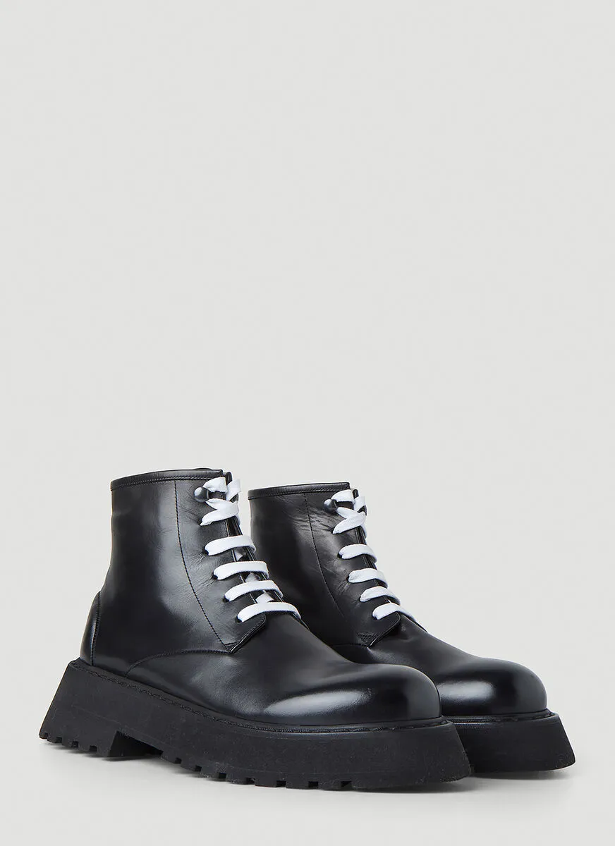 Micarro Leather Platform Ankle Boots