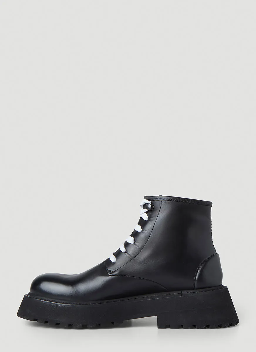 Micarro Leather Platform Ankle Boots