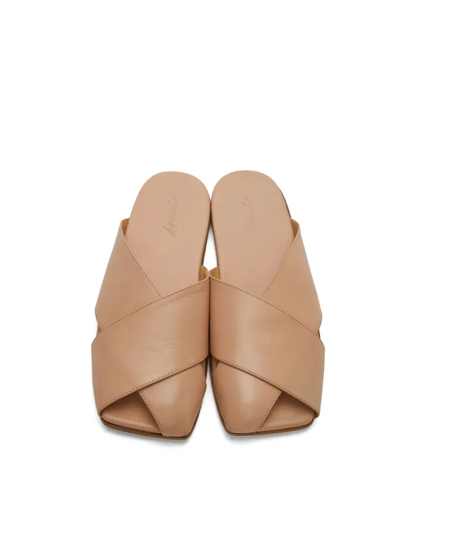 Flat Leather Mules