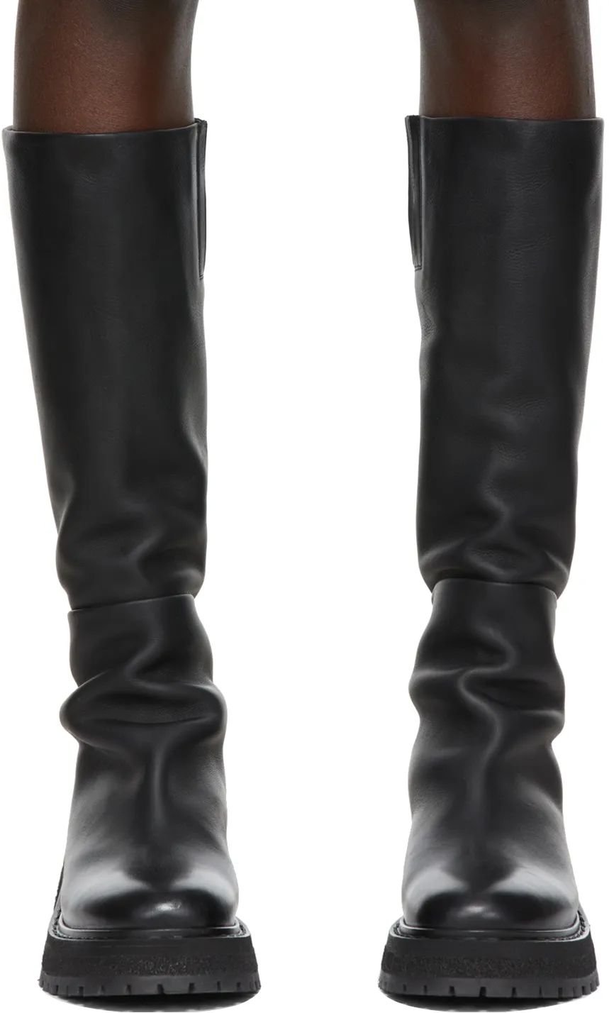 Chunky-Sole Leather Boots