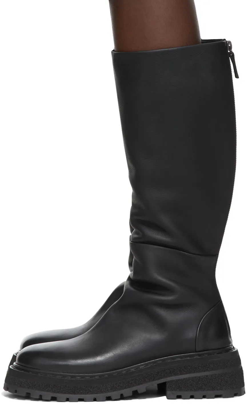Chunky-Sole Leather Boots