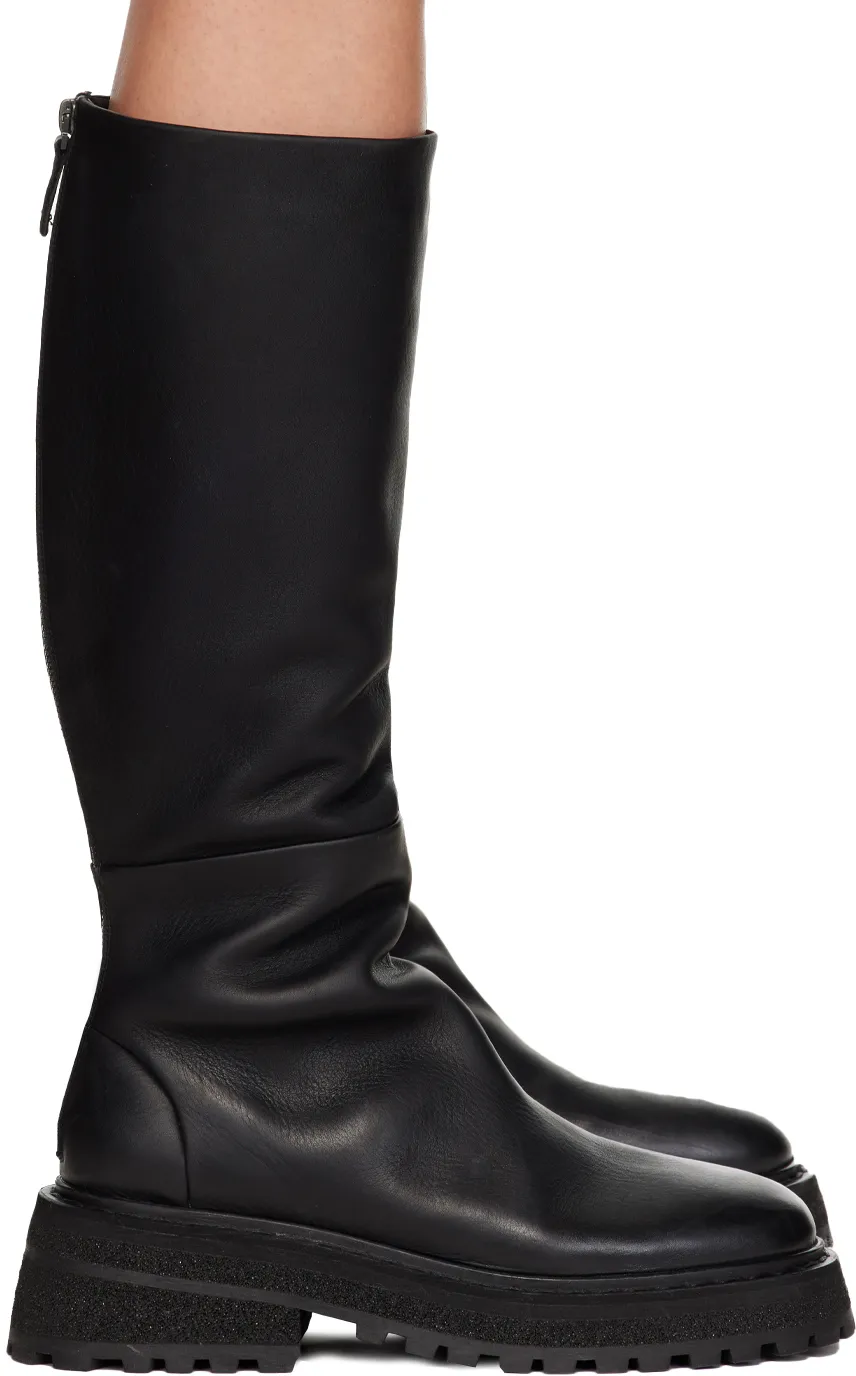 Chunky-Sole Leather Boots