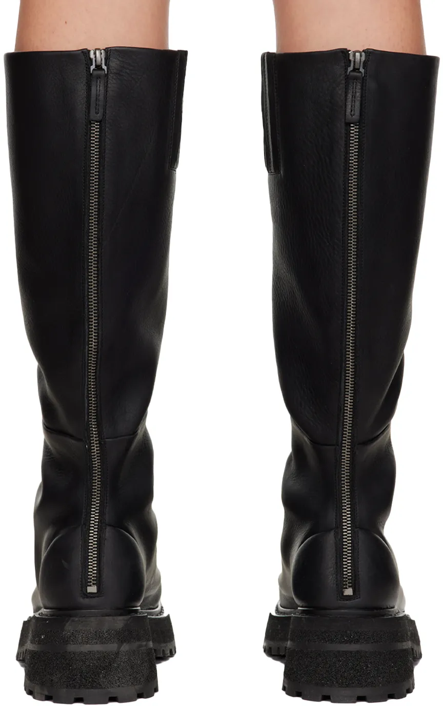 Chunky-Sole Leather Boots