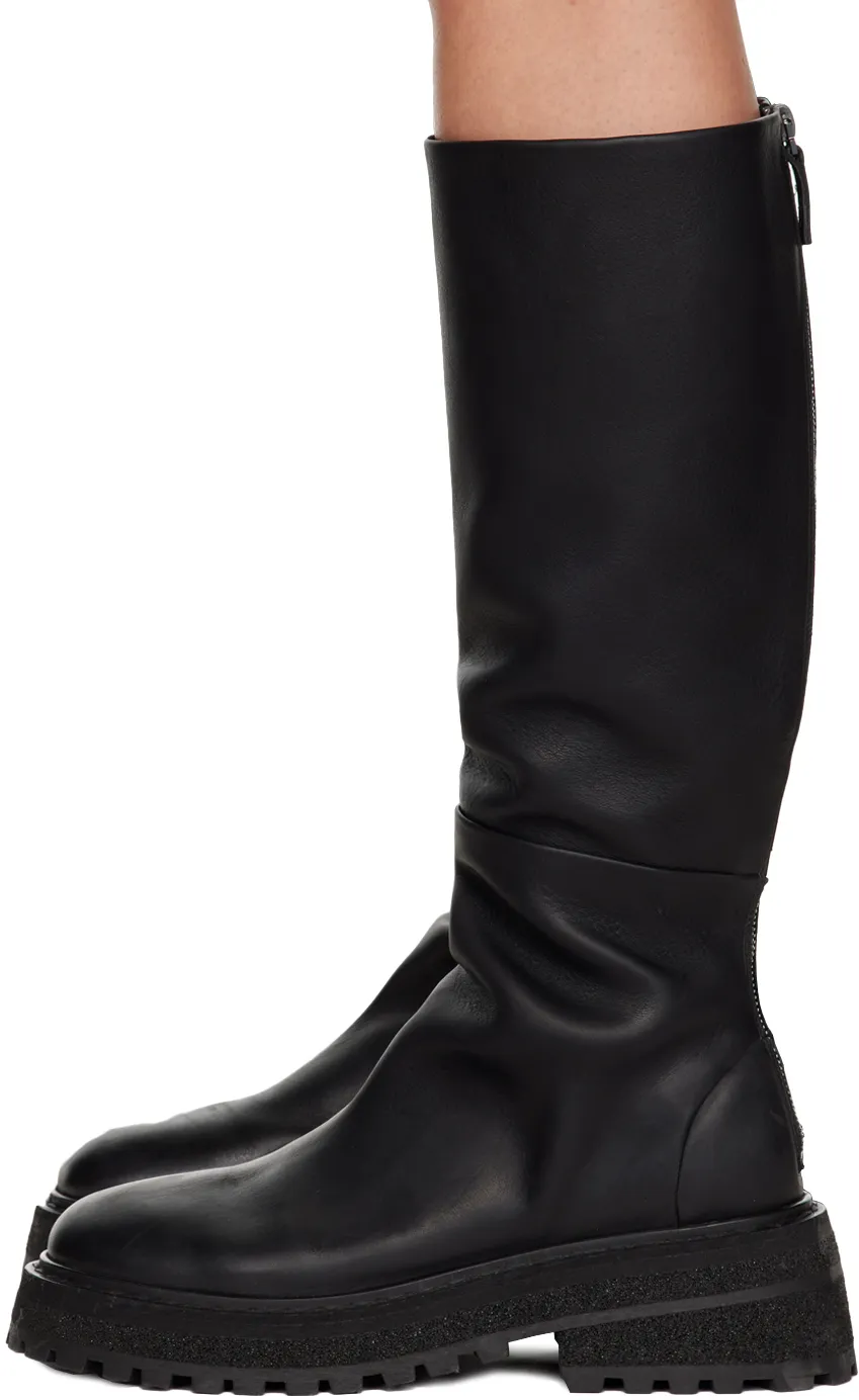 Chunky-Sole Leather Boots