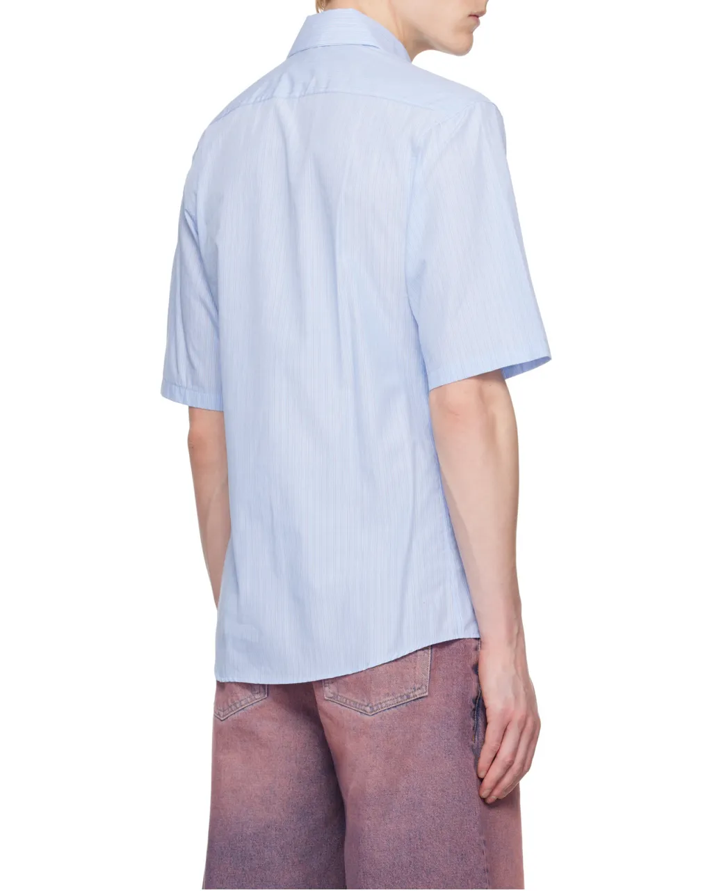 Short-Sleeved Pinstriped Shirt