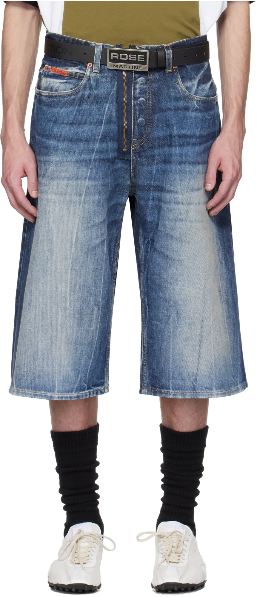 Logo-Patch Denim Shorts