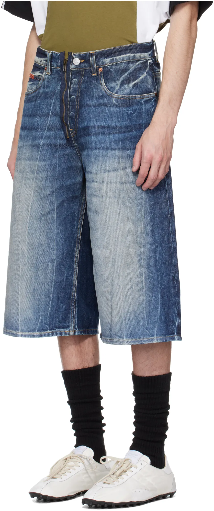 Logo-Patch Denim Shorts