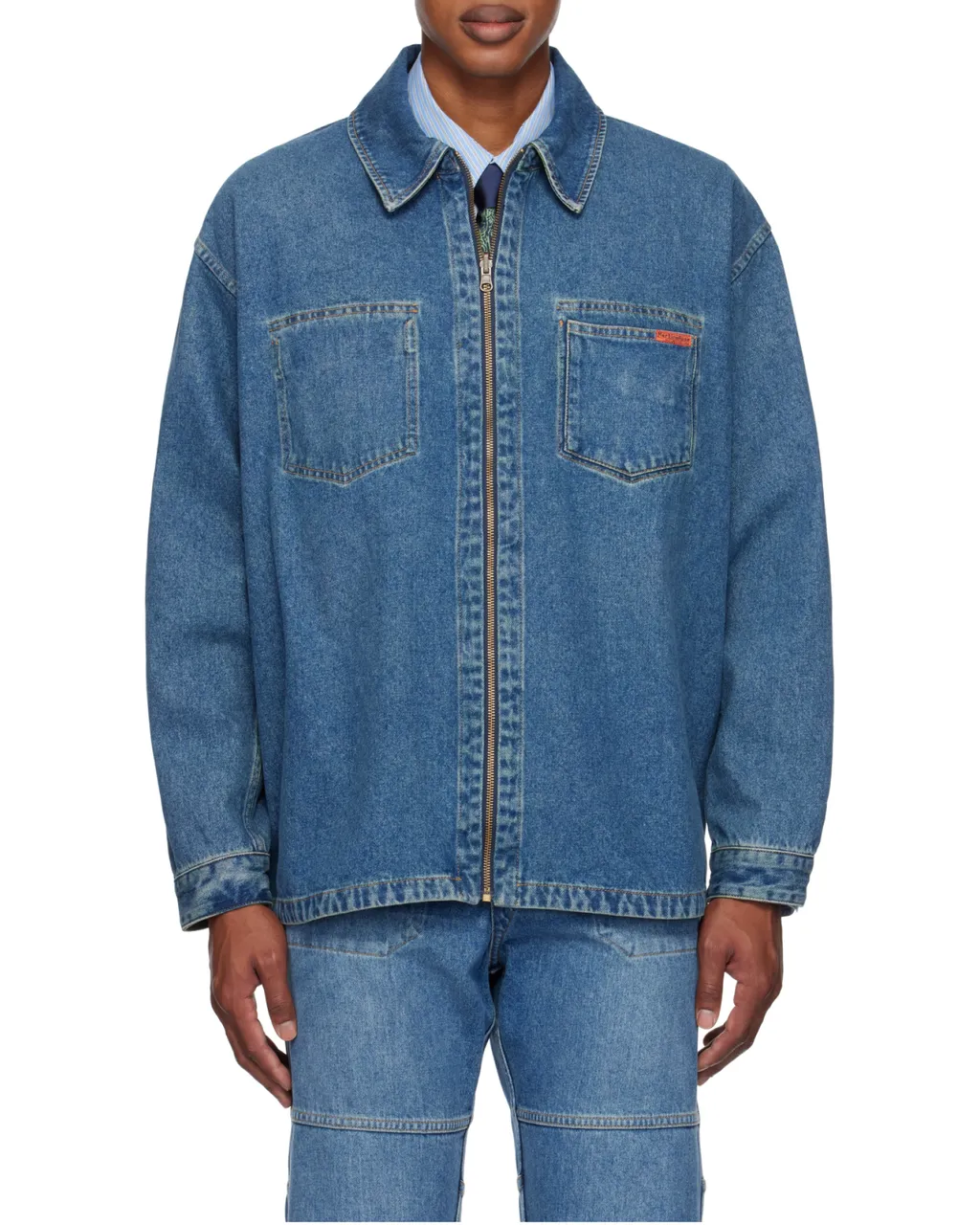 Denim Zipper Coat