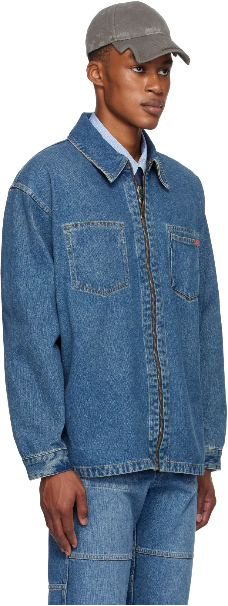 Denim Zipper Coat