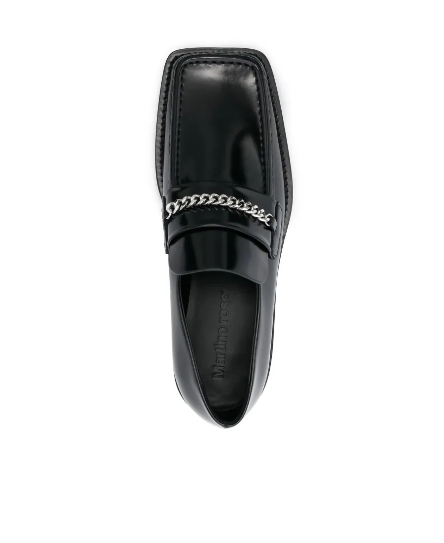 Chain-Lined Square Toe Loafers
