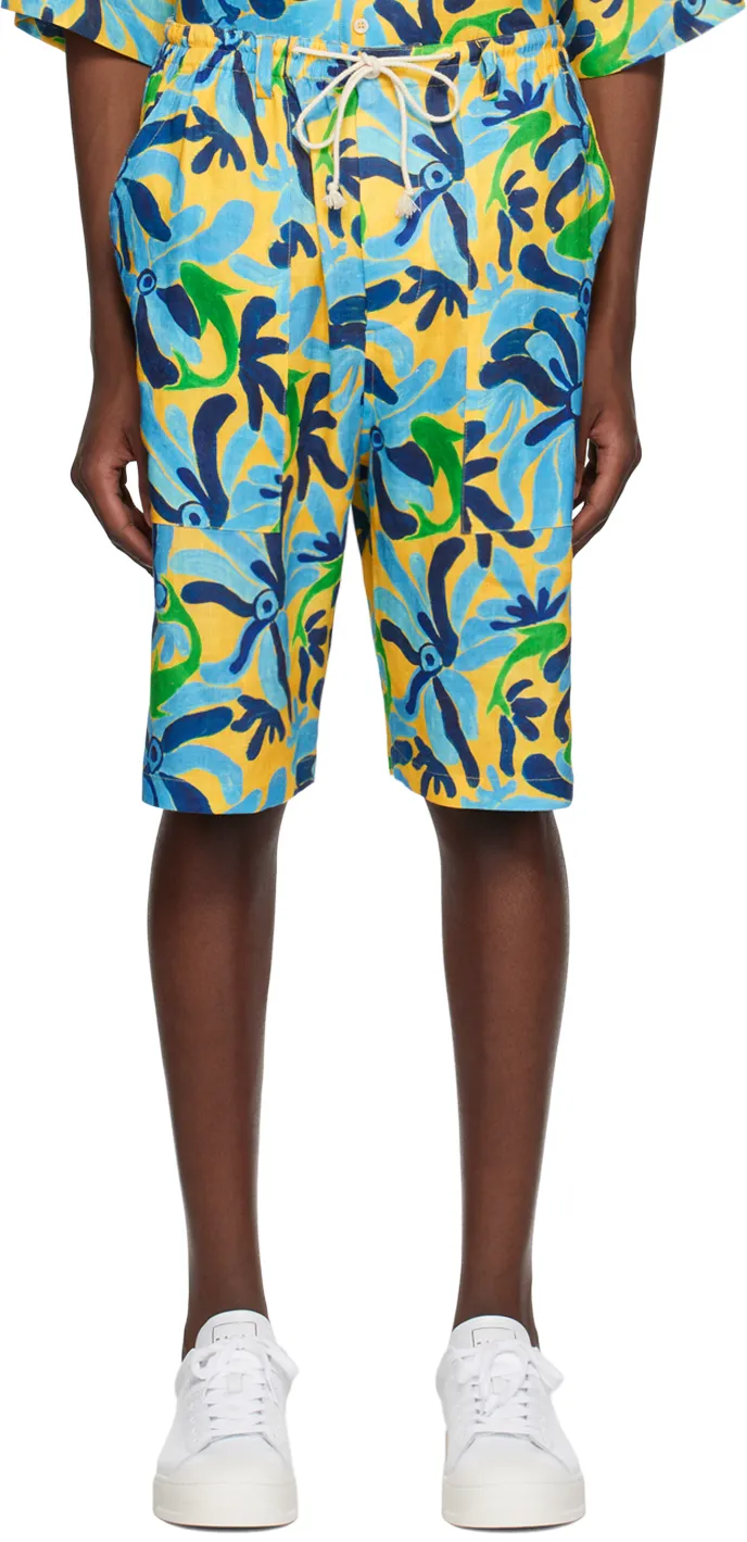 Graphic-Printed Drawstring Shorts
