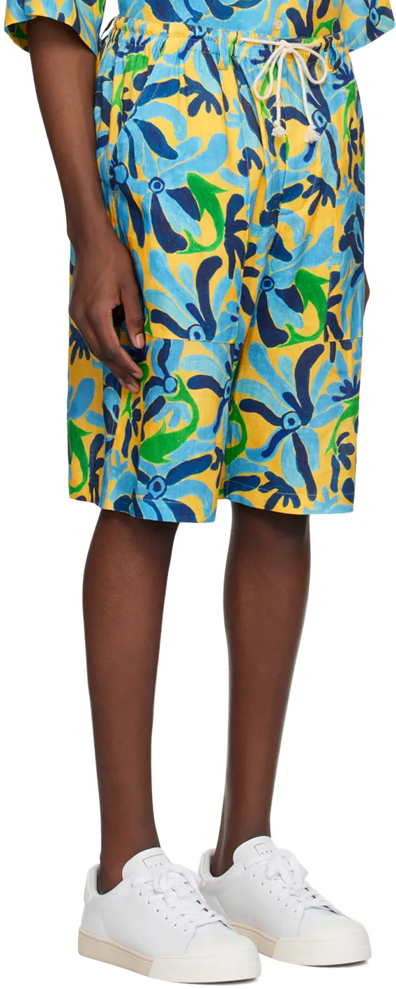 Graphic-Printed Drawstring Shorts