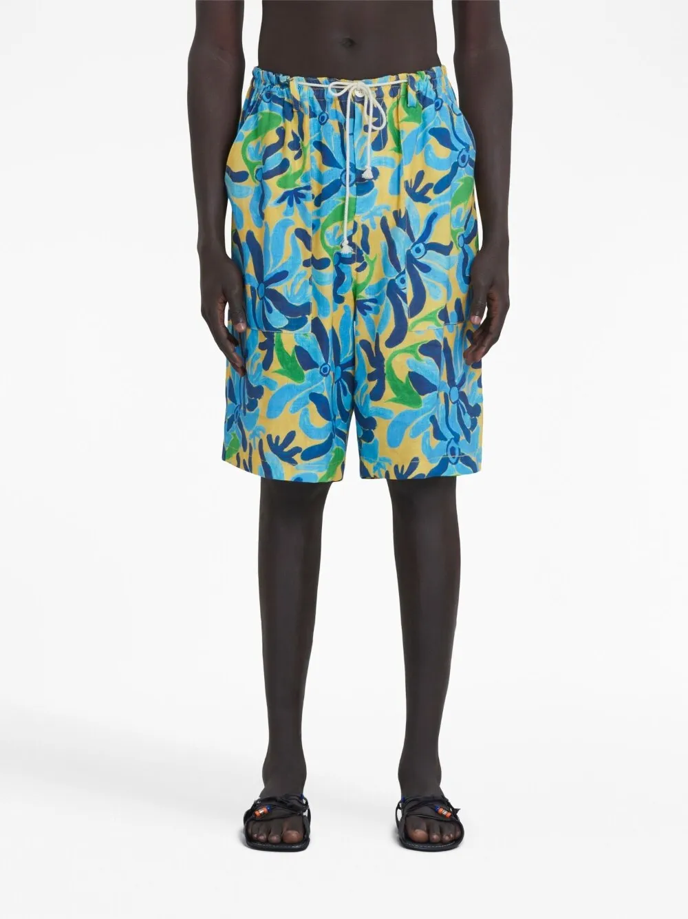 Graphic-Printed Drawstring Shorts
