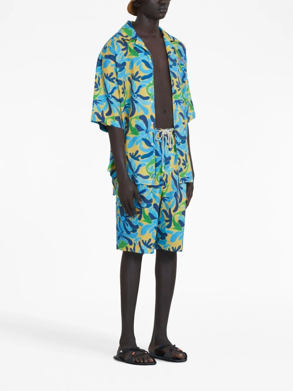 Graphic-Printed Drawstring Shorts