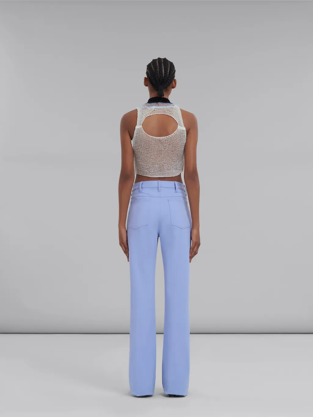 High-Waist Flared Tailored Trousers