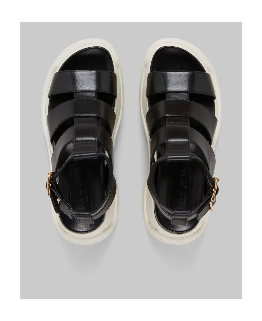 Leather Gladiator Sandal With Platform Sole