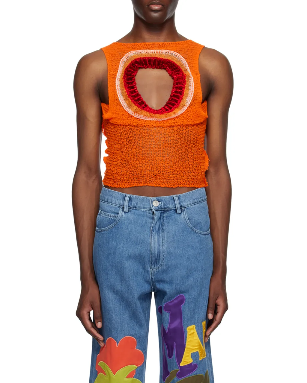 Wool-Cashmere Mesh Tank Top