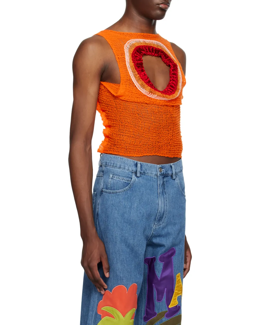 Wool-Cashmere Mesh Tank Top