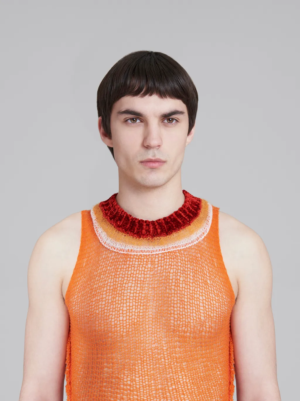 Wool-Cashmere Mesh Tank Top