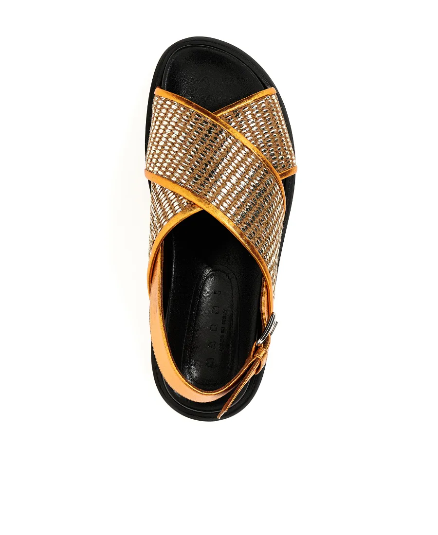 Fussbett Metallic Raffia Sandals
