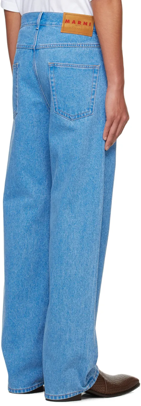 Logo Patch Straight Leg Jeans