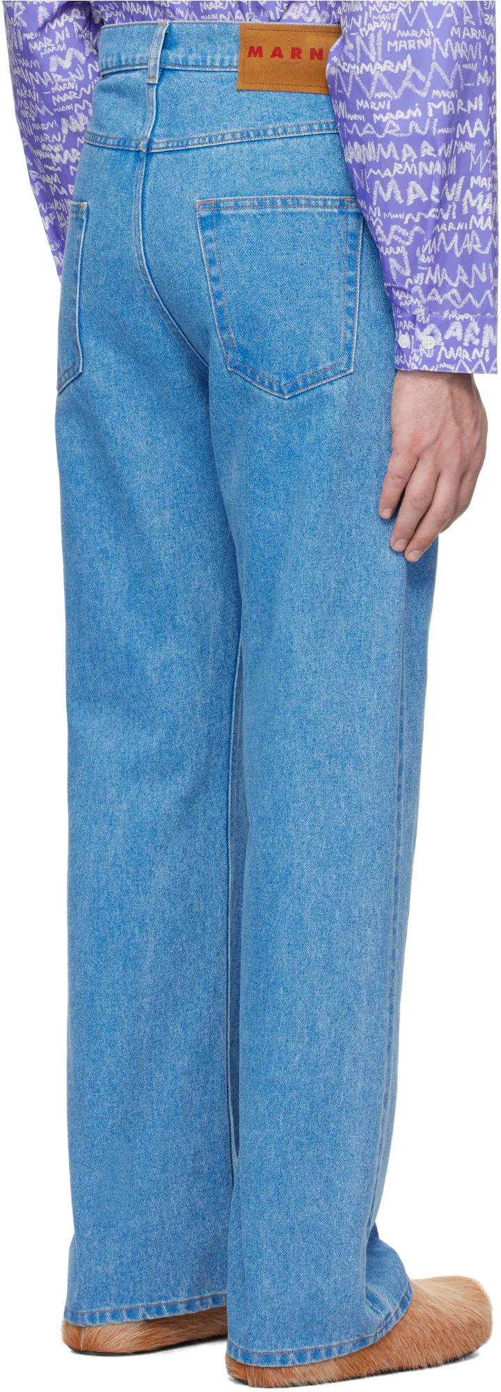 Logo Patch Straight Leg Jeans