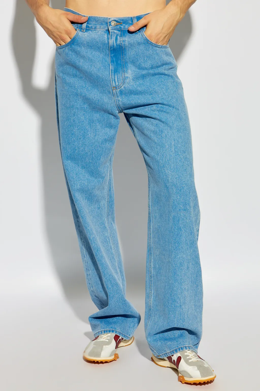 Logo Patch Straight Leg Jeans
