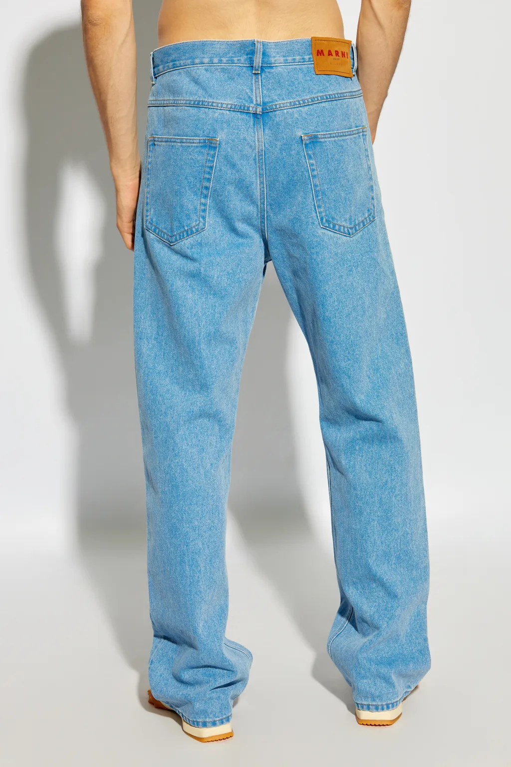 Logo Patch Straight Leg Jeans
