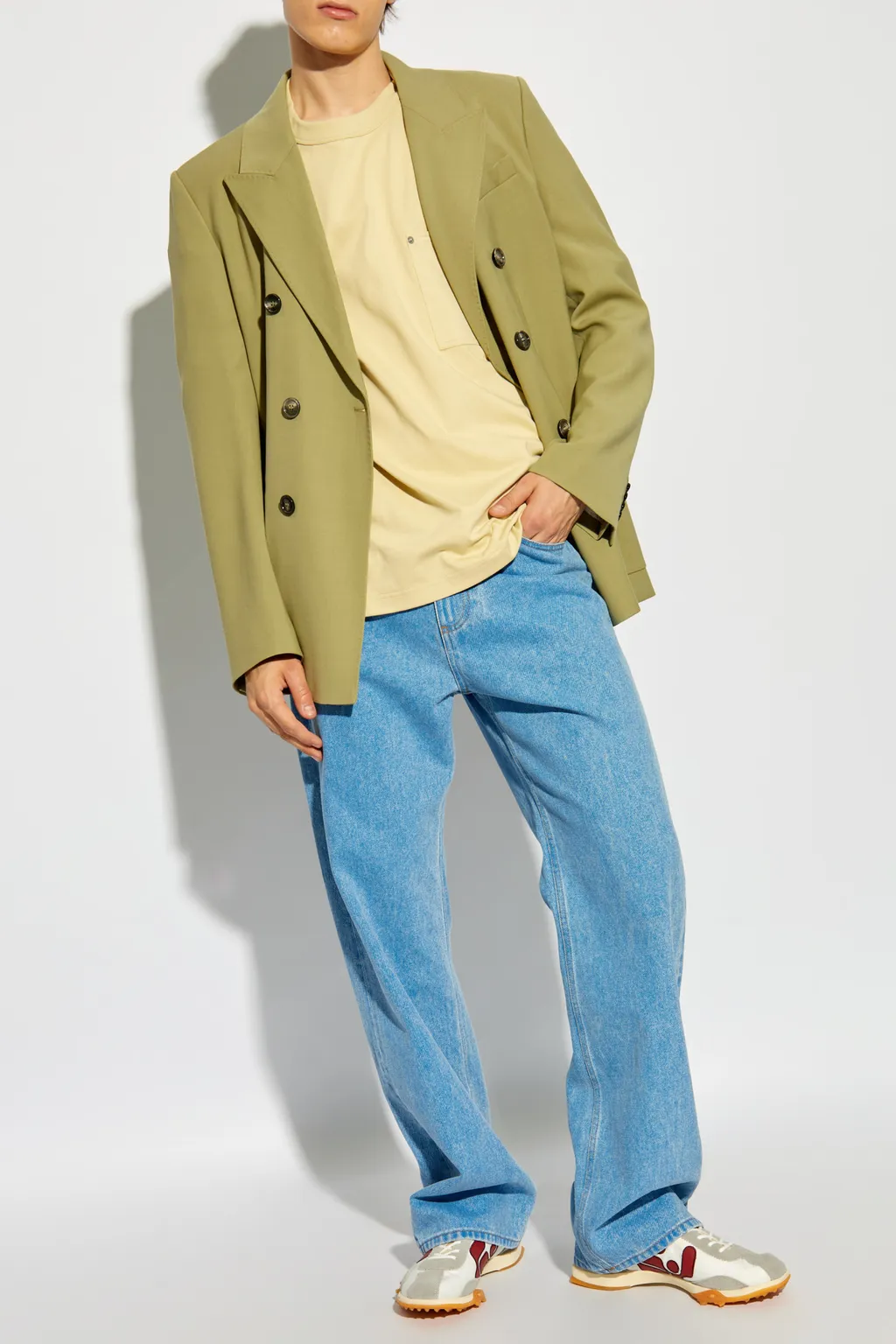 Logo Patch Straight Leg Jeans