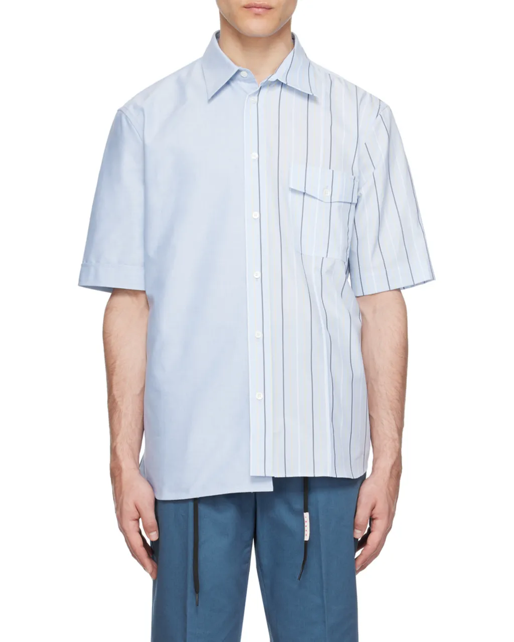 Bio Poplin Half-And-Half Shirt