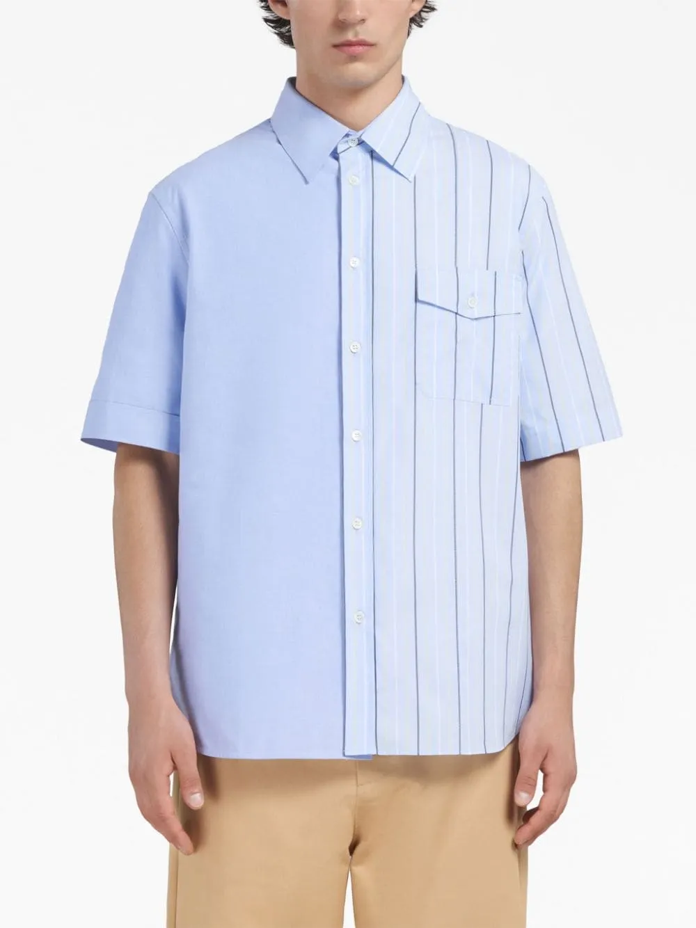 Bio Poplin Half-And-Half Shirt
