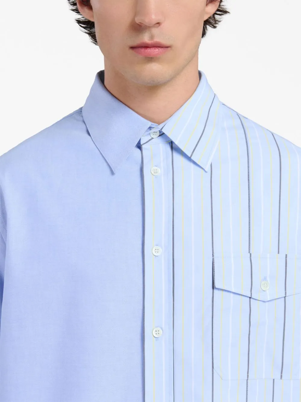Bio Poplin Half-And-Half Shirt