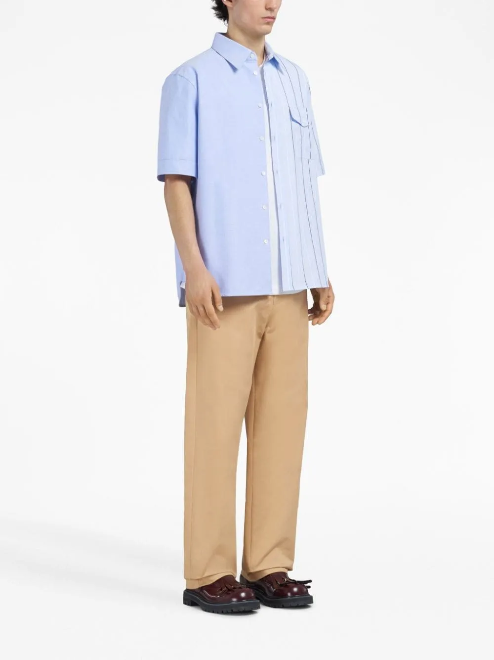 Bio Poplin Half-And-Half Shirt