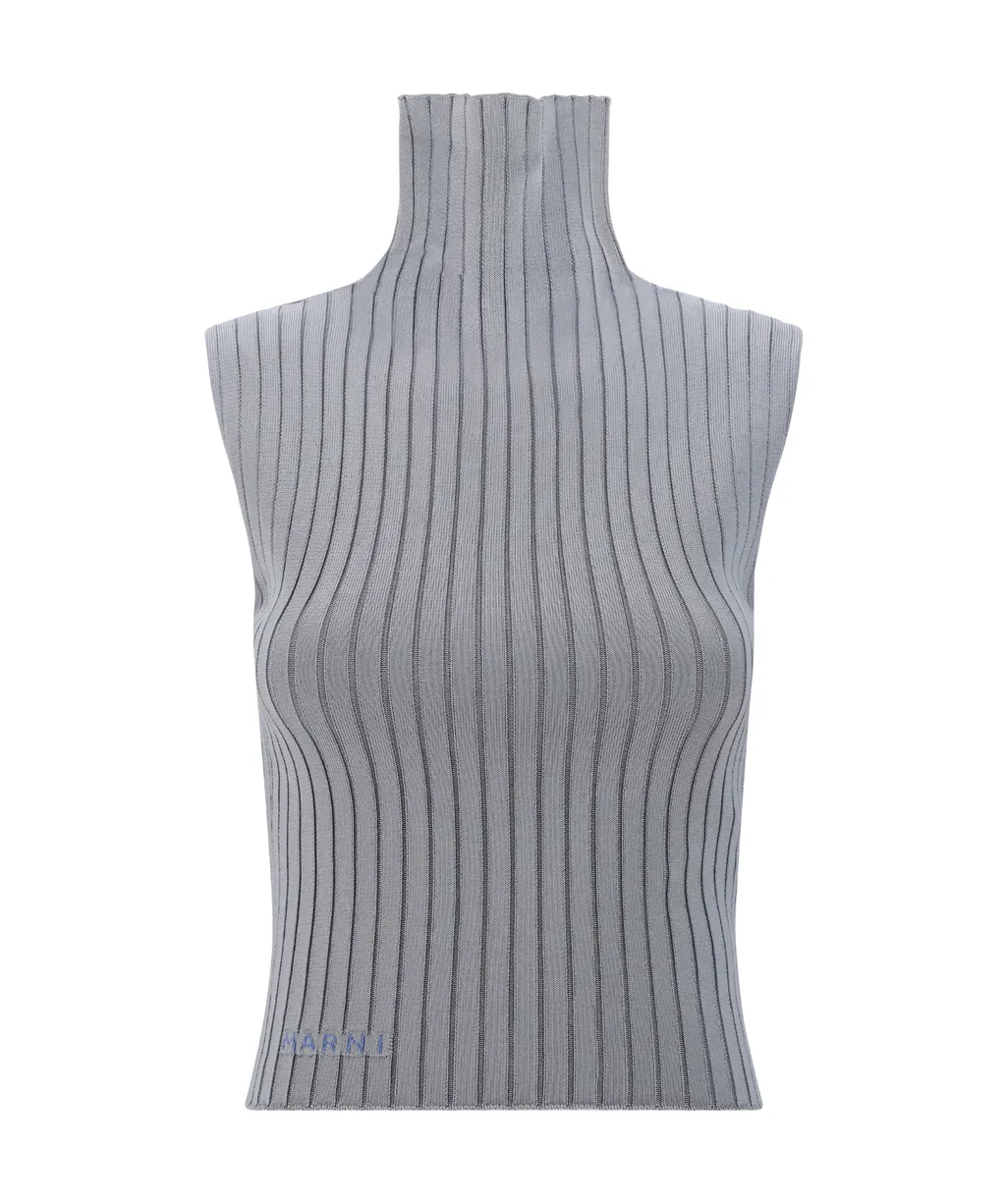 Turtleneck Sleeveless Knit Top