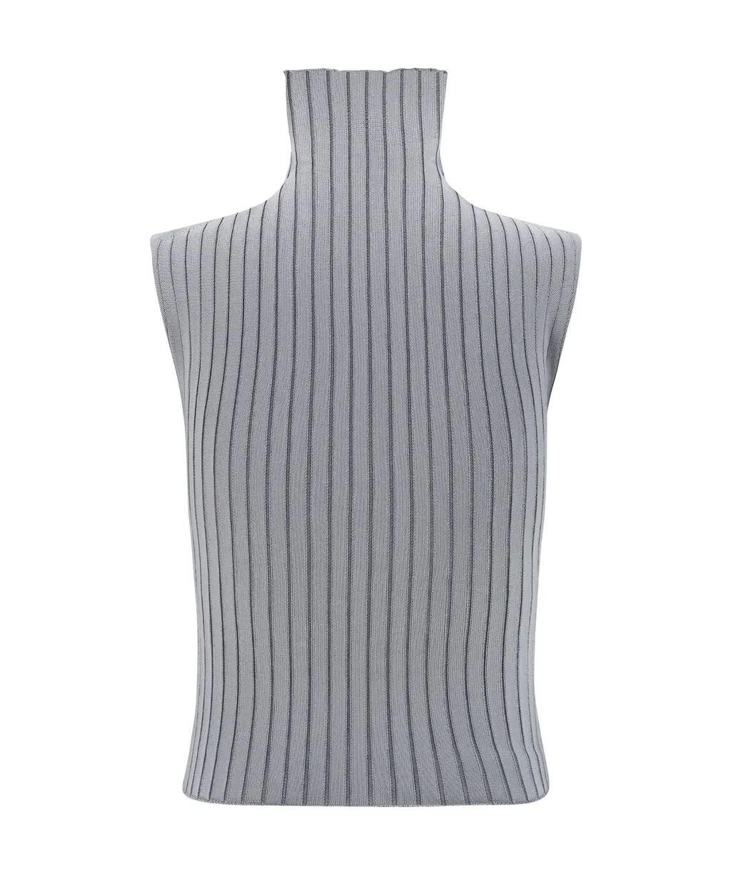 Turtleneck Sleeveless Knit Top