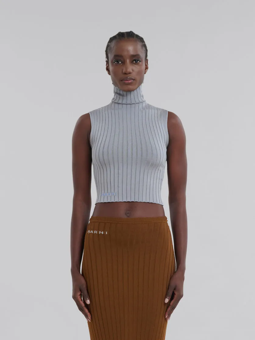 Turtleneck Sleeveless Knit Top