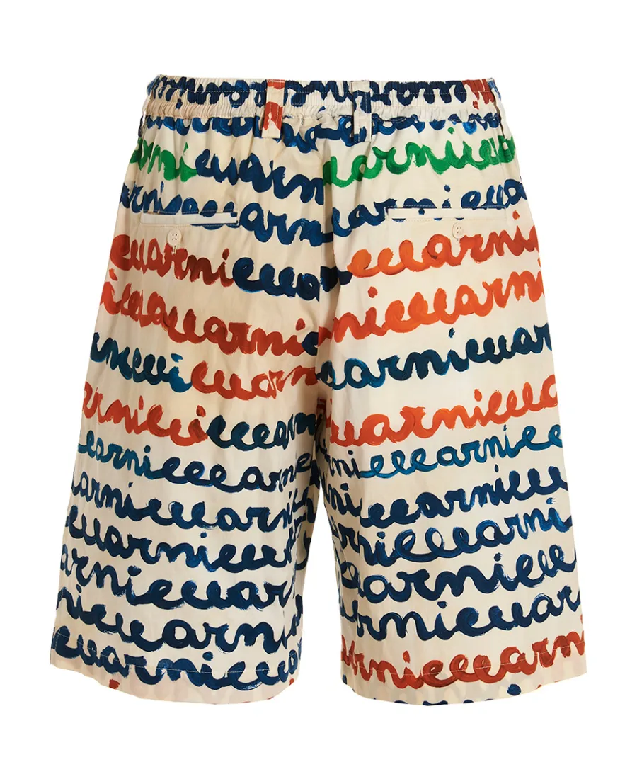 Handwriting Printed Poplin Shorts
