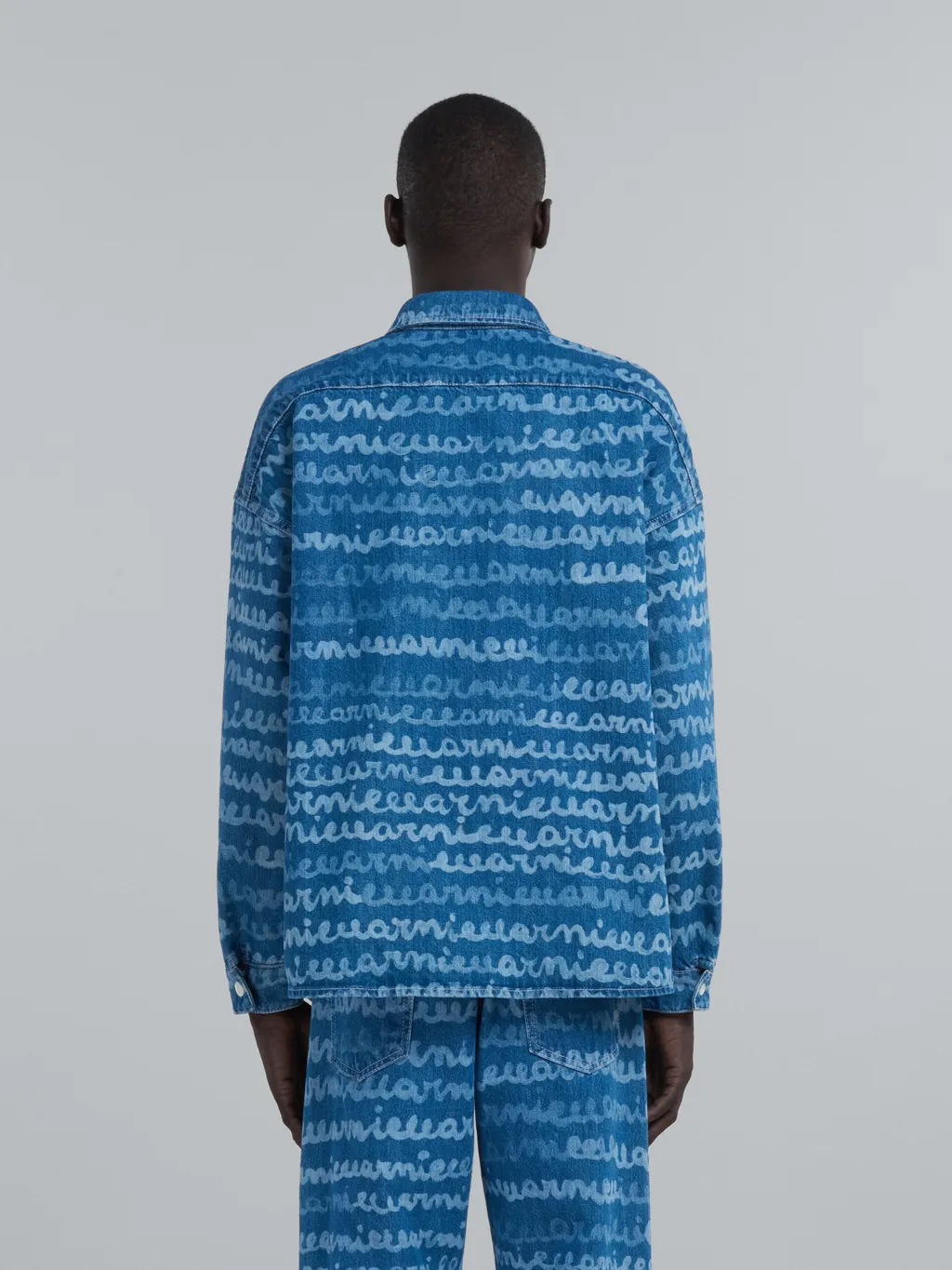 Logo Printed Buttoned Denim Shirt