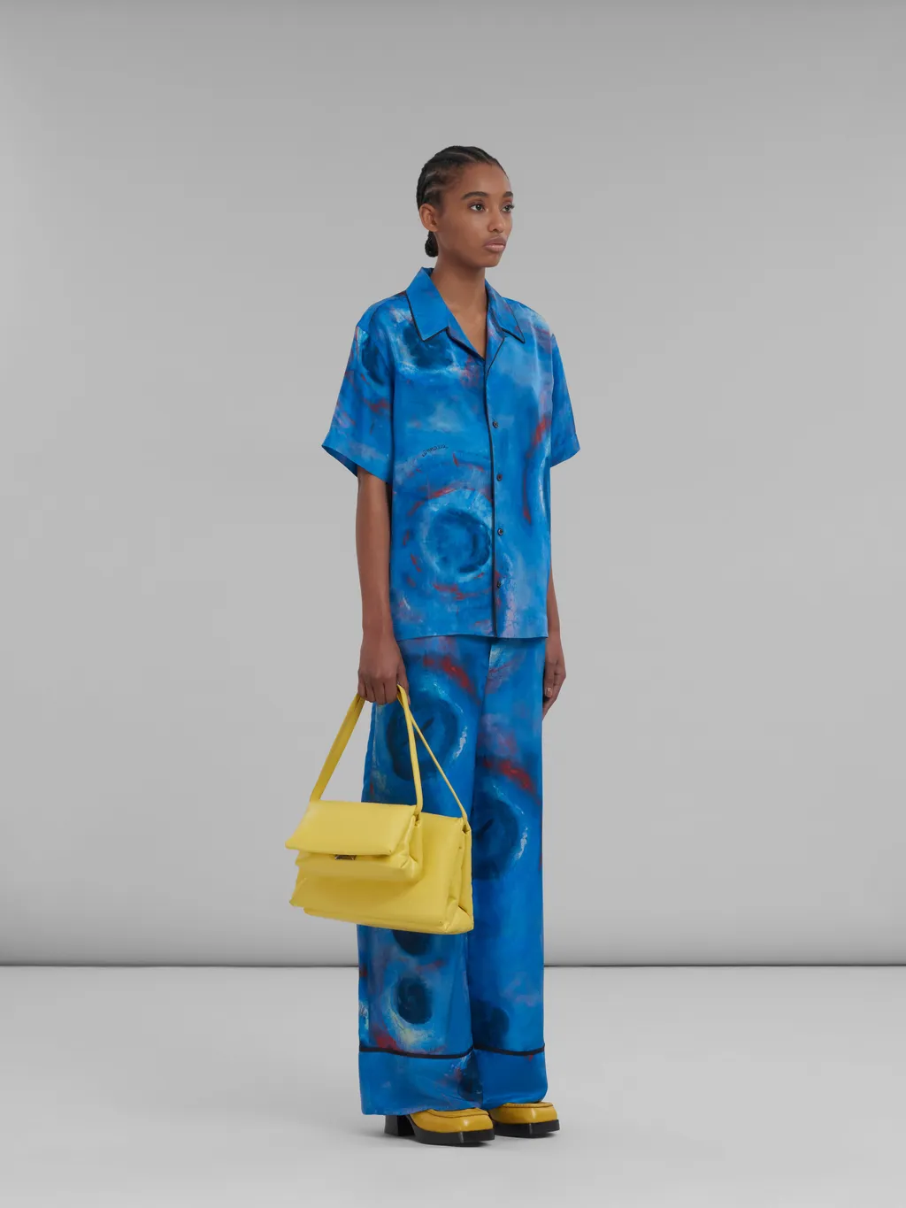 Allover Printed Wide-Leg Trousers