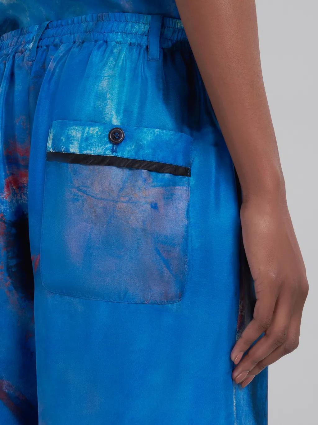 Allover Printed Wide-Leg Trousers