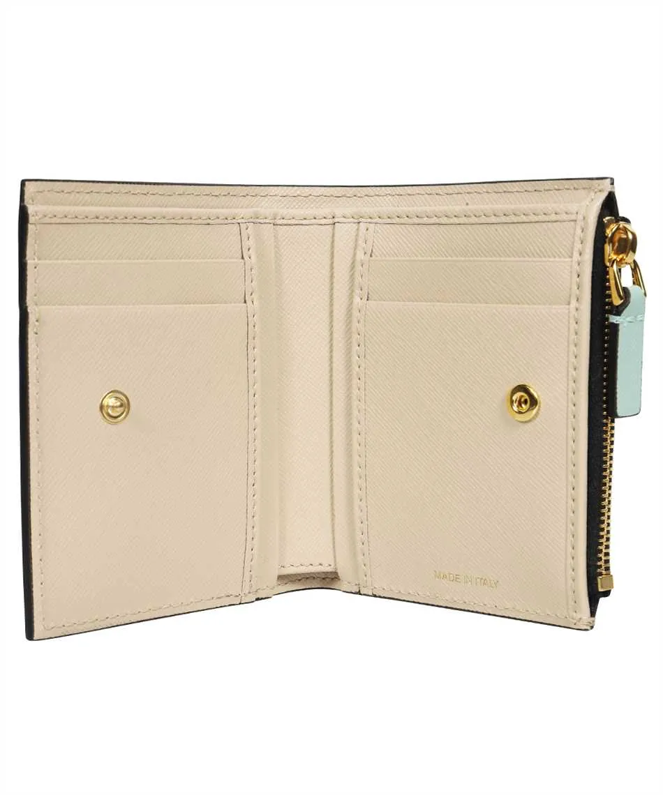 Logo Detailed Panelled Zipped Wallet